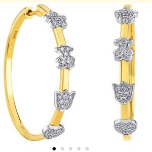 Gold Puppies Earrings with Diamond
